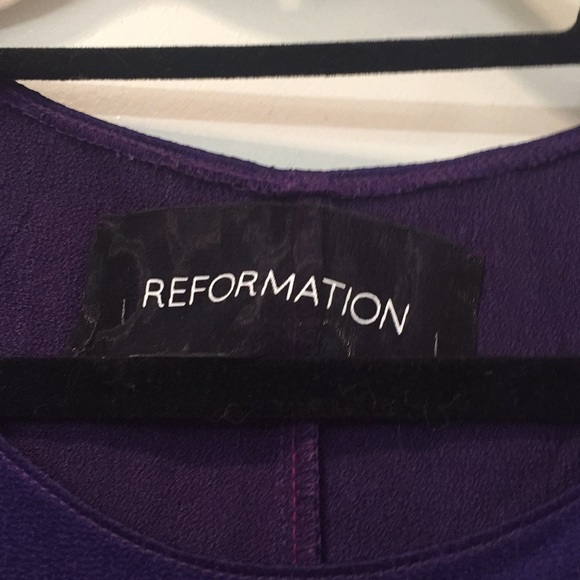 Reformation Dress Deep Purple Silk w/ Side Cutouts - Picture 6 of 6